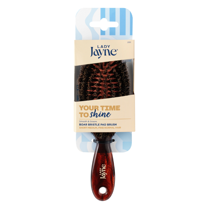 Lady Jayne Purse-Sized 100% Boar Bristle Pad Brush