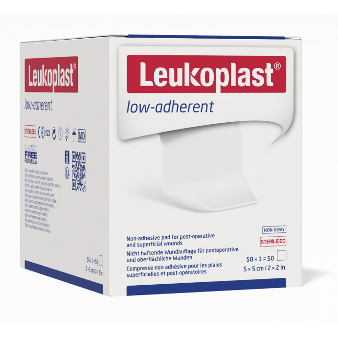 Leukoplast Low Adherent Dressing STERILE 5 x 5cm Box 50
