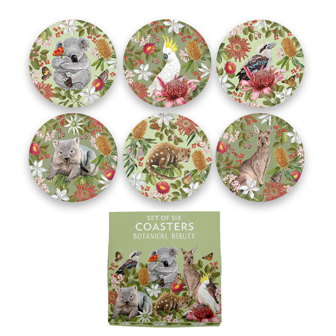 LA LA LAND Coaster Set Botanical Beauty 6 Piece Set