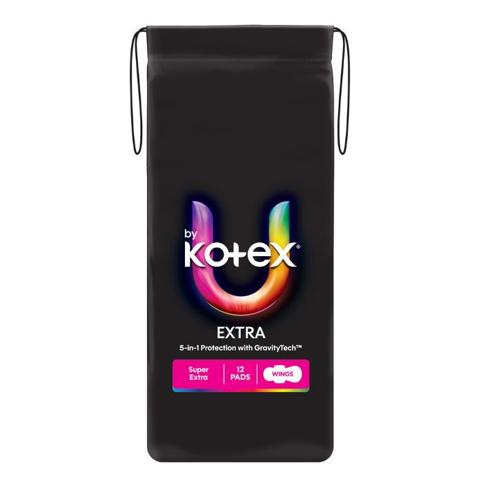 U By Kotex Extra Super Extra Wings 12 Pack
