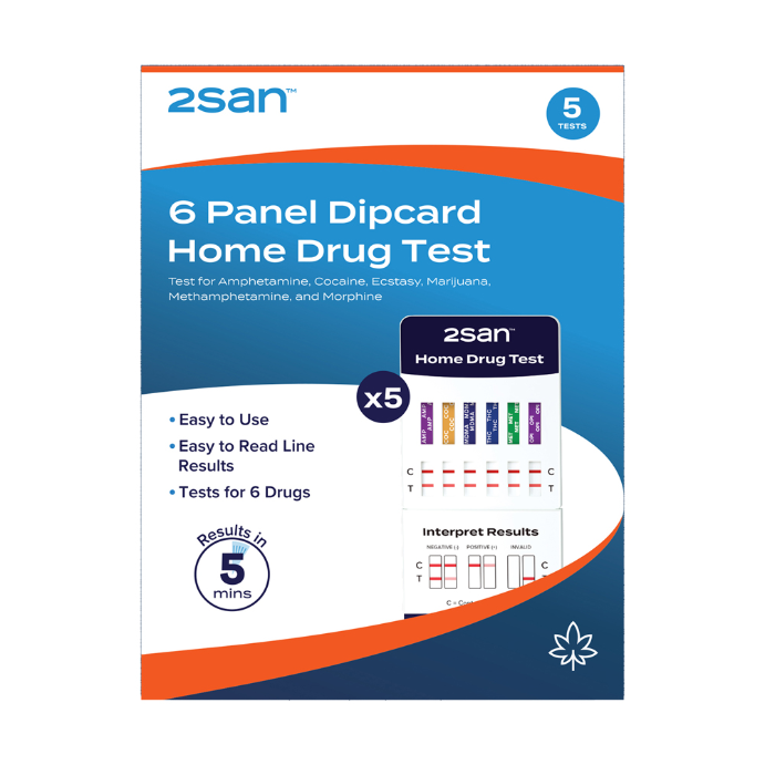 2SAN 6 Panel Dipcard Home Drug Test 5 Pack