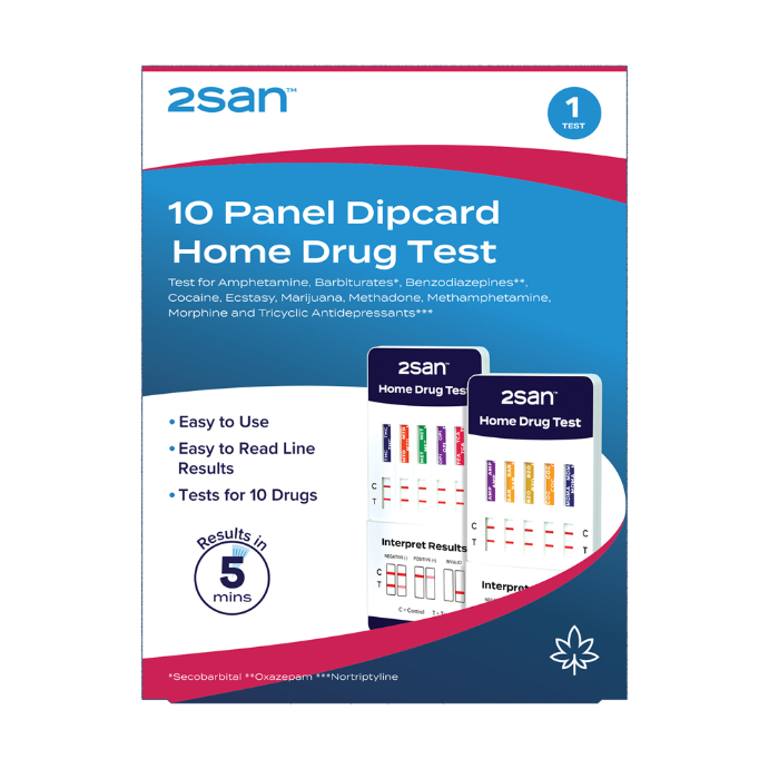 2San 10 Drugs Urine Dip Test 1PK