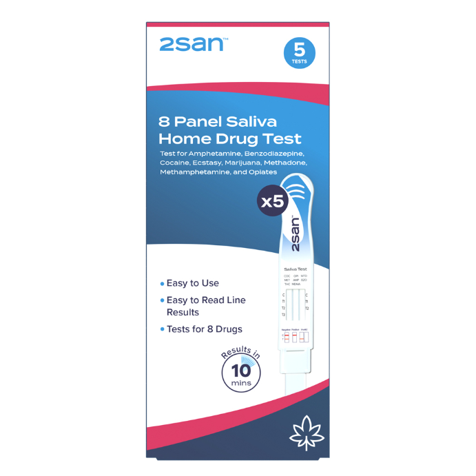 2SAN 8 Panel Saliva Home Drug Test 5 Pack