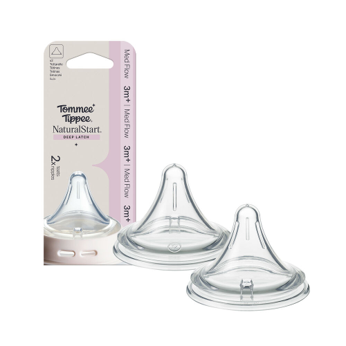 Tommee Tippee Natural Start Deep Latch Medium Flow for 3m+ 2 Pack