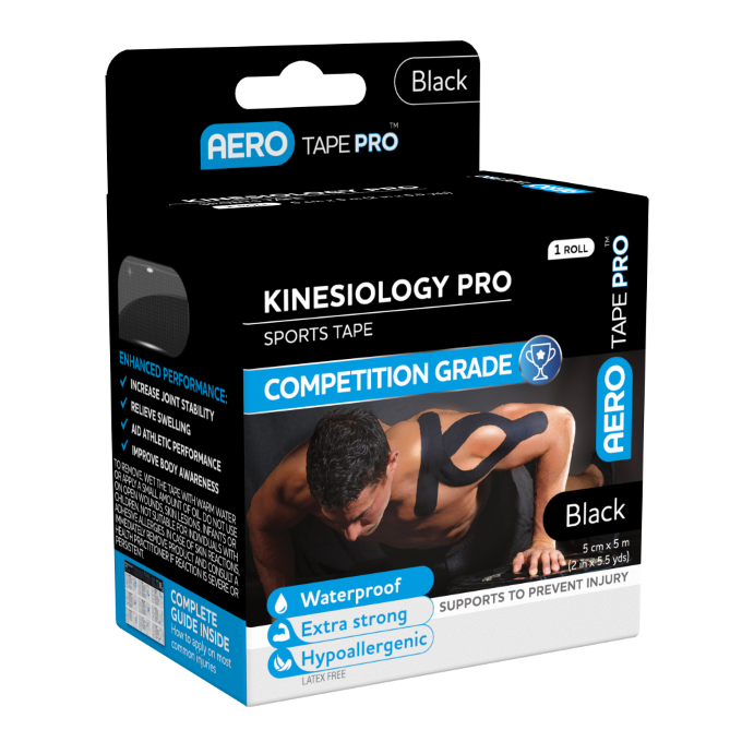 AEROTAPE Black Kinesiology Pro Sports Ta