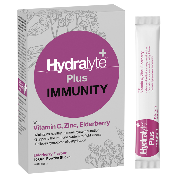 Hydralyte Plus Immunity Powder Sticks 10 Pack