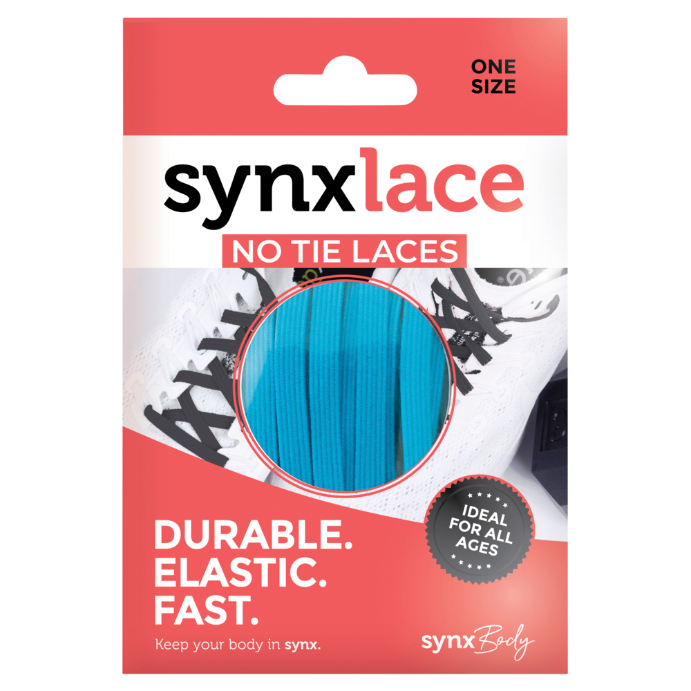 Synx Synxlace No-Tie Elasticated Laces Blue 1 Pair