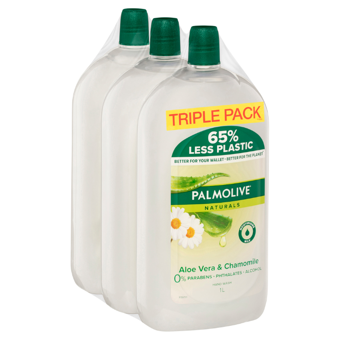Palmolive Naturals Hand Wash Soap Aloe Vera & Chamomile 3 x 1 L