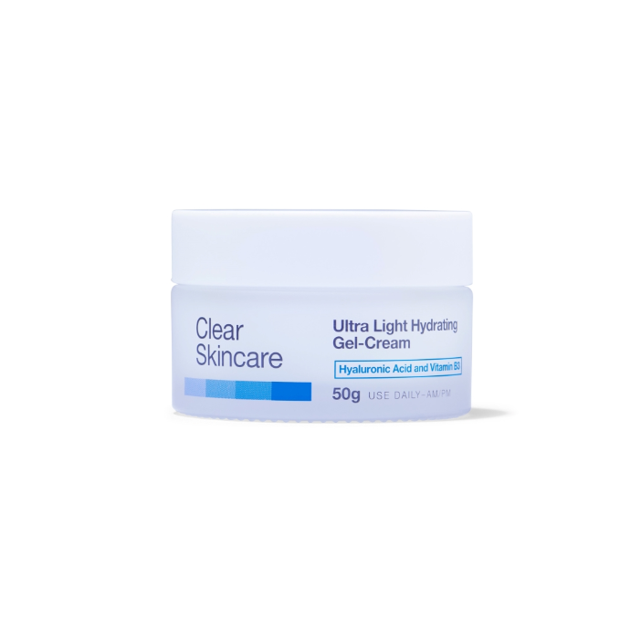 Clear Skincare Ultra Light Hydrating Gel-Cream with Hyaluronic Acid and Vitamin B3 50g