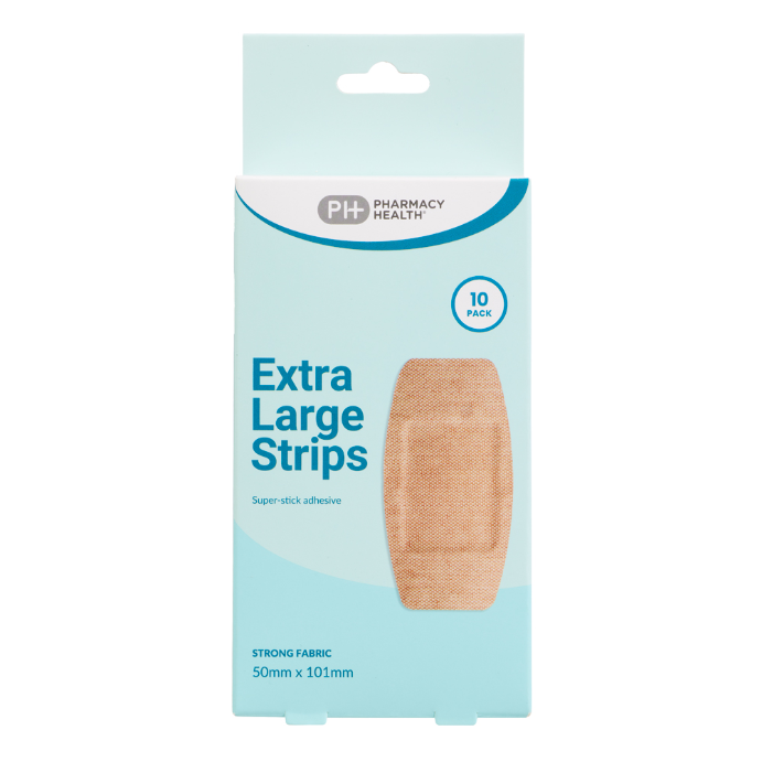 PHARMACY HEALTH Fabric Extra Large Strips 10 Pack