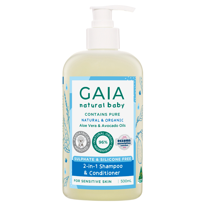 GAIA Natural Baby 2-in-1 Shampoo & Conditioner 500mL