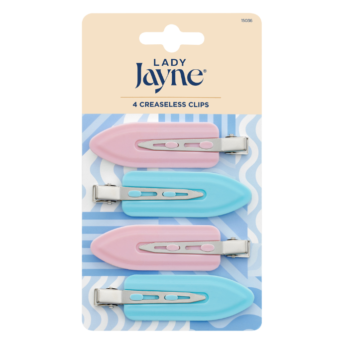 Lady Jayne Multi-Coloured Creaseless Clips Assorted Colours 4 Pack