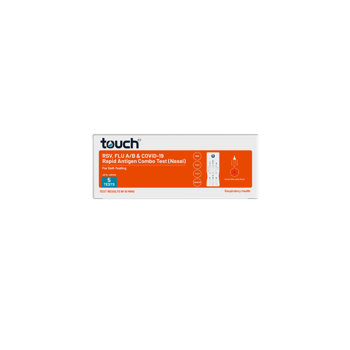 TouchBio RSV, Flu A/B & COVID19 Rapid Antigen Combo Test (Nasal) 5 Tests