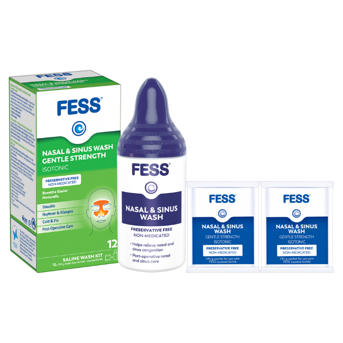 FESS Nasal & Sinus Wash Kit Gentle Strength 12 Sachets