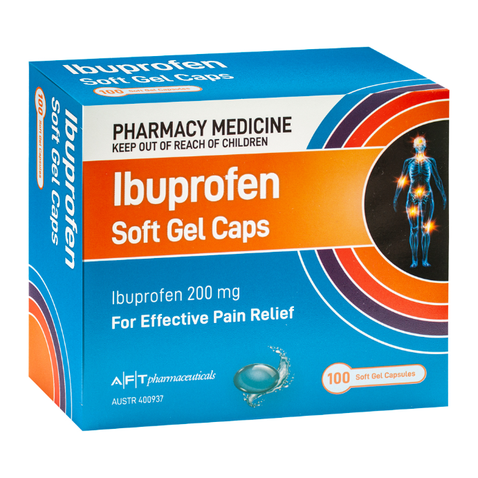AFT Ibuprofen 200mg 100 Soft Gel Capsule