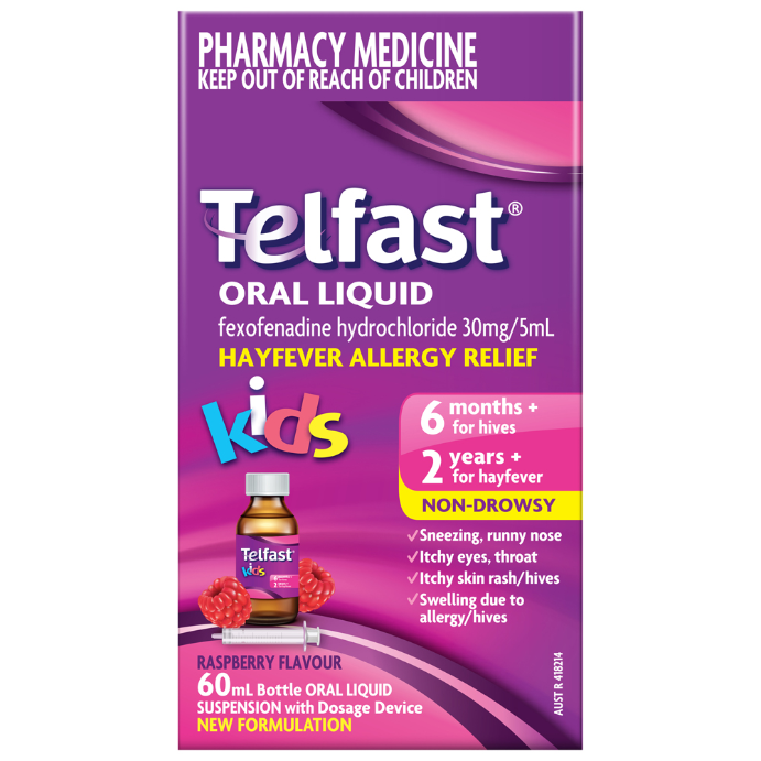 TELFAST Oral Liquid Kids Raspberry Flavour 60mL