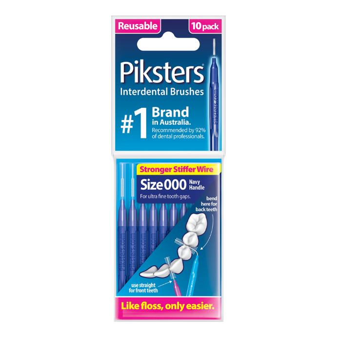 Piksters Interdental Brushes Navy Size 000 10 Pack