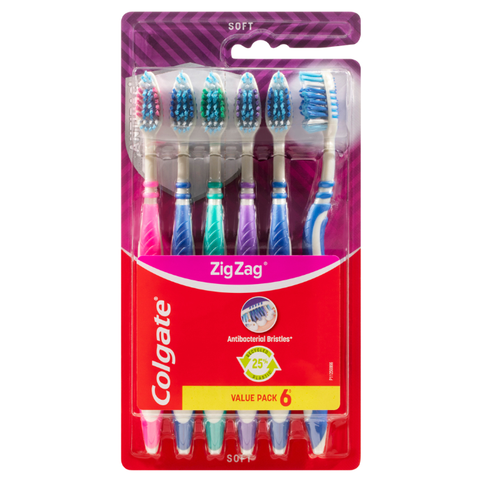 Colgate Zig Zag Soft Toothbrush Value Pack 6 Pack