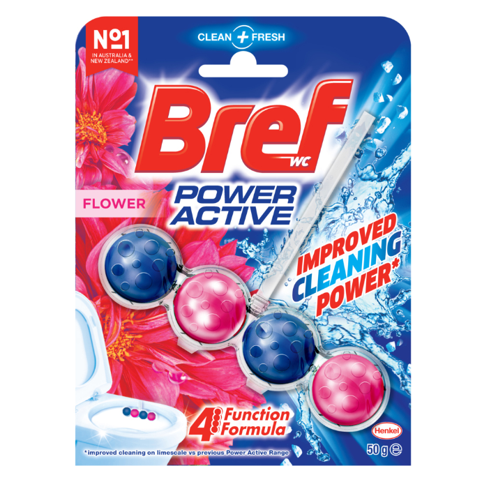 BREF Power Active Flower Blossom Rim Block Toilet Cleaner 50g