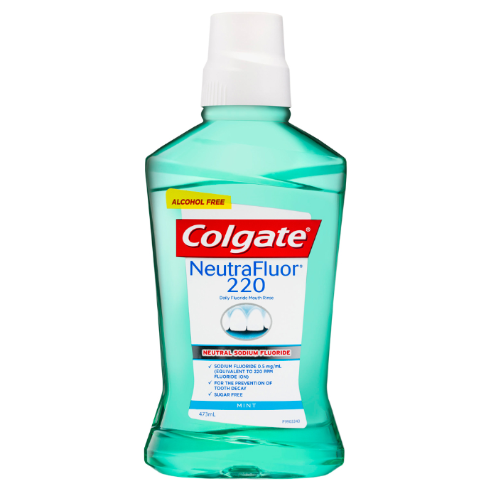 Colgate NeutraFluor 220 Daily Fluoride Alcohol Free Mouth Rinse Mint 473mL