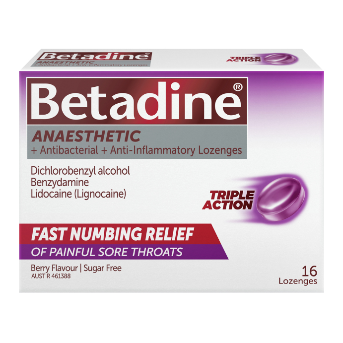 Betadine Anaesthetic Lozenges Berry 16 Lozenges