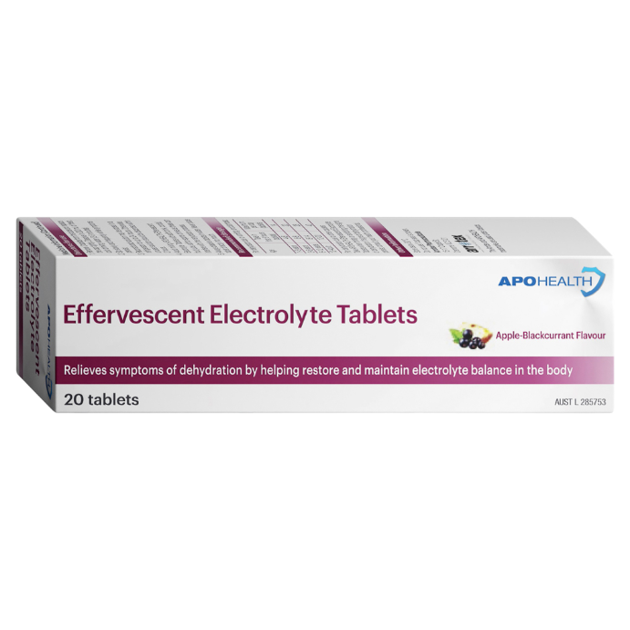 APO HEALTH Electrolyte Apple-Blackcurrant 20 Effervescent Tablets