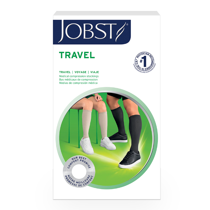 JOBST Travel Sock CL1 15-20 mmHg Special Targeted Indicati Knee High CT Black Size 1 1 Pair