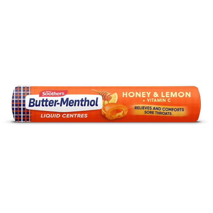 Soothers Butter Menthol Liquid Centres Honey & Lemon 10 Lozenges