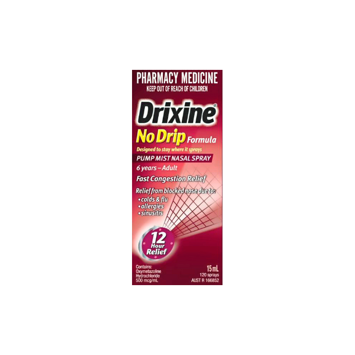 DRIXINE 12 Hour Relief No Drip Original Nasal Spray 15mL