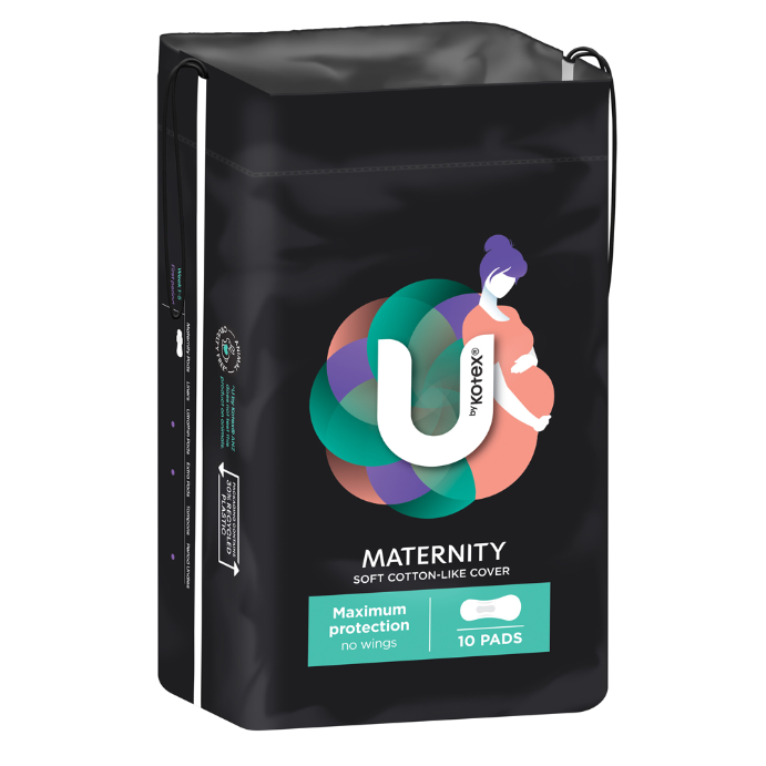 U By Kotex Maternity Maximum Protection Pads 10 Pack