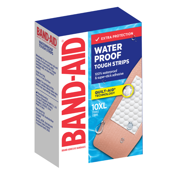 BAND-AID Waterproof Tough-Strips XL Bandages 10 Strips