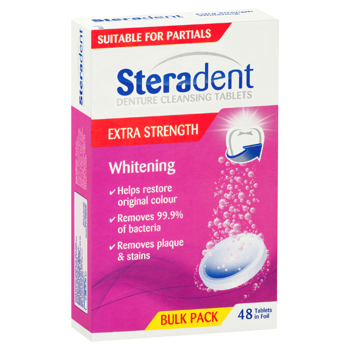 Steradent Extra Strength Whitening Cleaner Tablets 48 Tablets