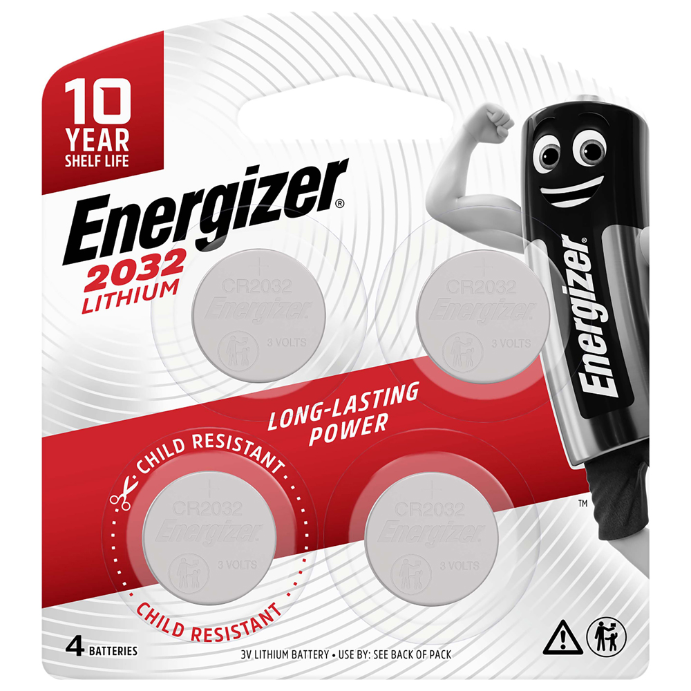 ENERGIZER 2032 Lithium Coin Batteries 4 Pack