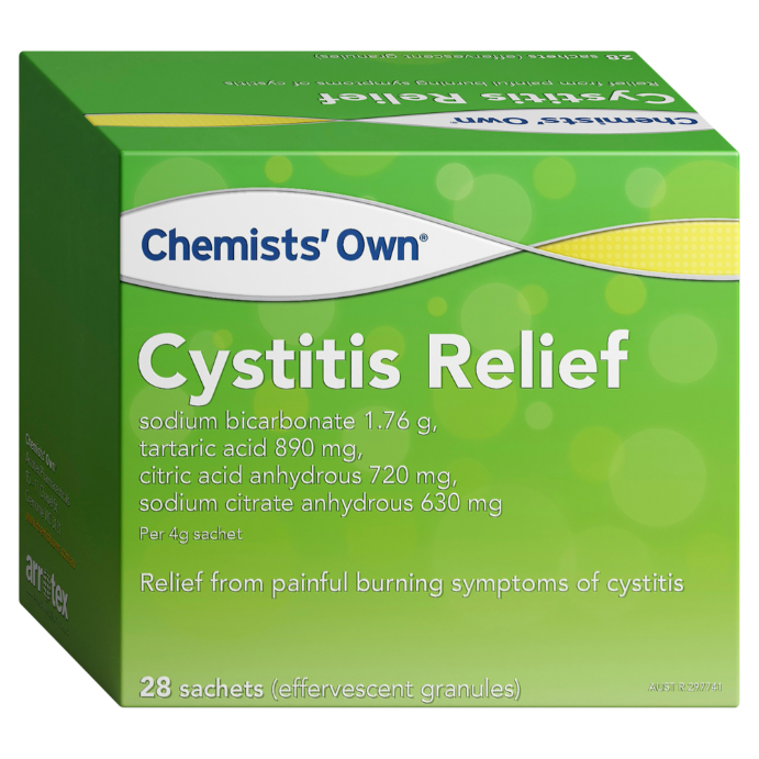 Chemists' Own Cystitis Relief Sodium Bicarb Tartaric Acid Sodium Citrate Citric Acid 4g x 28 Sachets