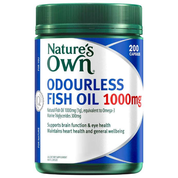 Nature's Own Odourless Fish Oil 1000mg 200 Capsules