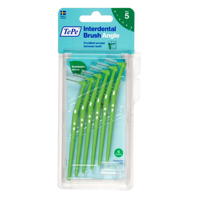 TEPE Interdental Brush Angle Green Pack (ISO 5) 6 Pack