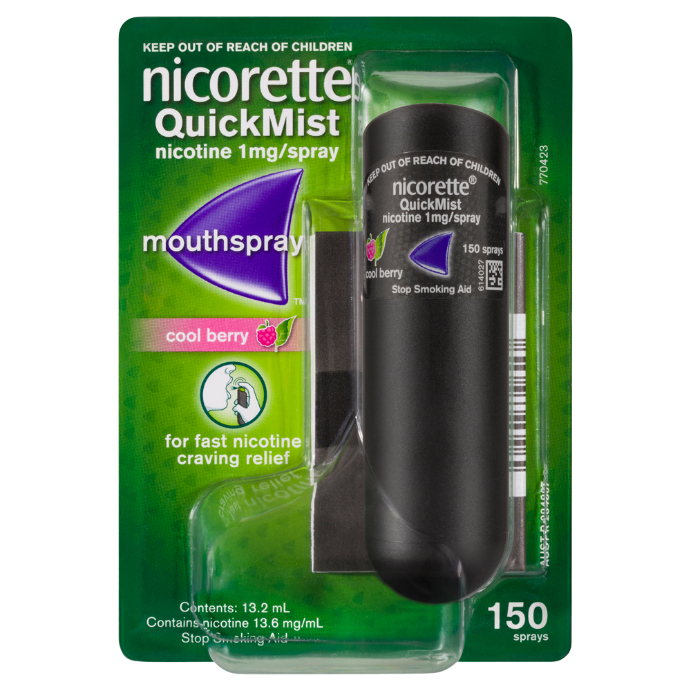 NICORETTE® QuickMist Nicotine 1mg Mouth Spray Cool Berry 150 Sprays