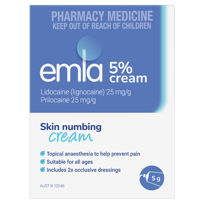 EMLA 5% Cream Tube with 2 Dressings 5g