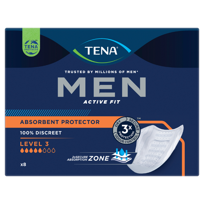 Tena Men Active Fit Absorbent Protector Level 3 8 Pack