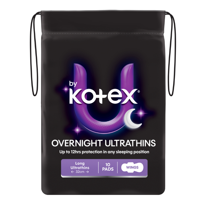 U By Kotex Overnight Ultrathin Pads 10 Pack