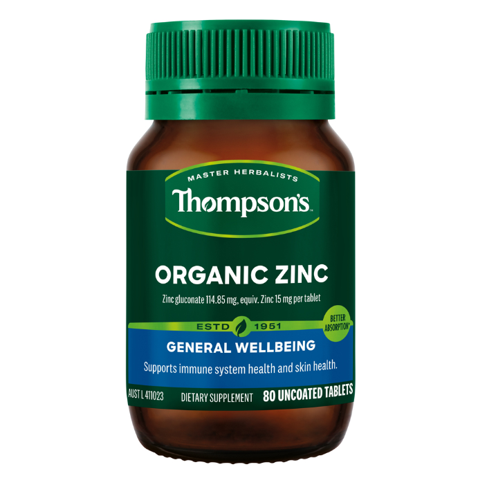 Thompson's Organic Zinc 80 Tablets