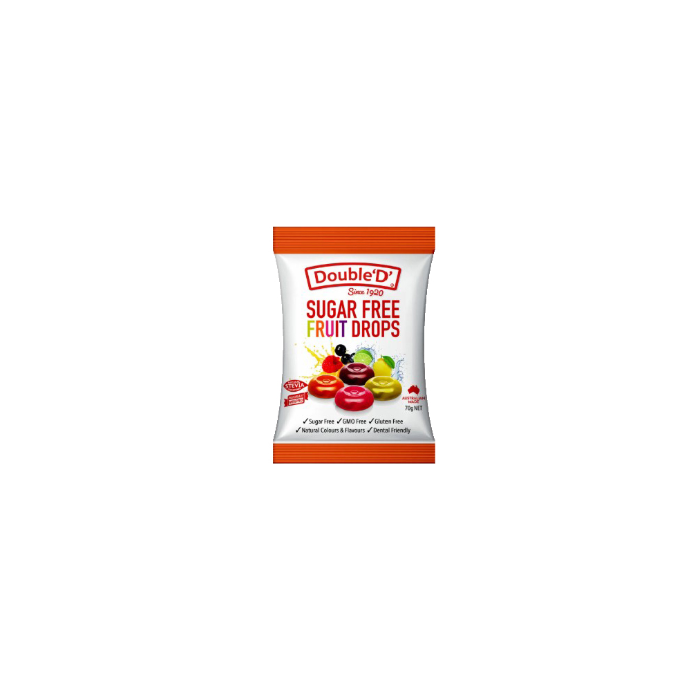 DOUBLE D Sugar Free Fruit Drops 70g