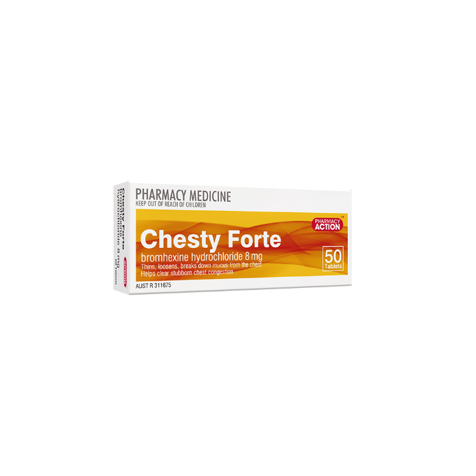 PHARMACY ACTION Chesty Forte 50 Tablets