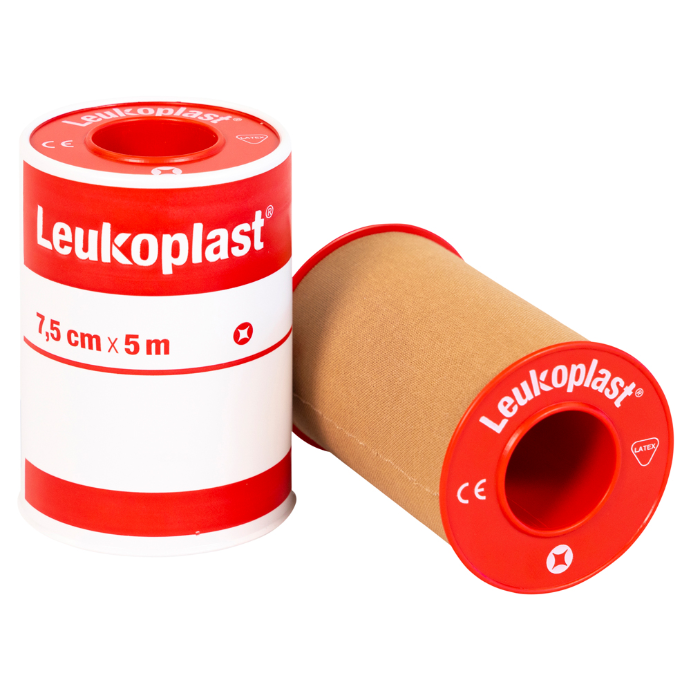 LEUKO Leukoplast Standard Plastic Snap Ring 7.5cm x 5m Tan 4 Pack