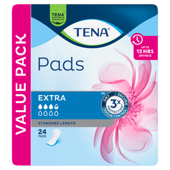 Tena Extra Standard Length 24 Pack