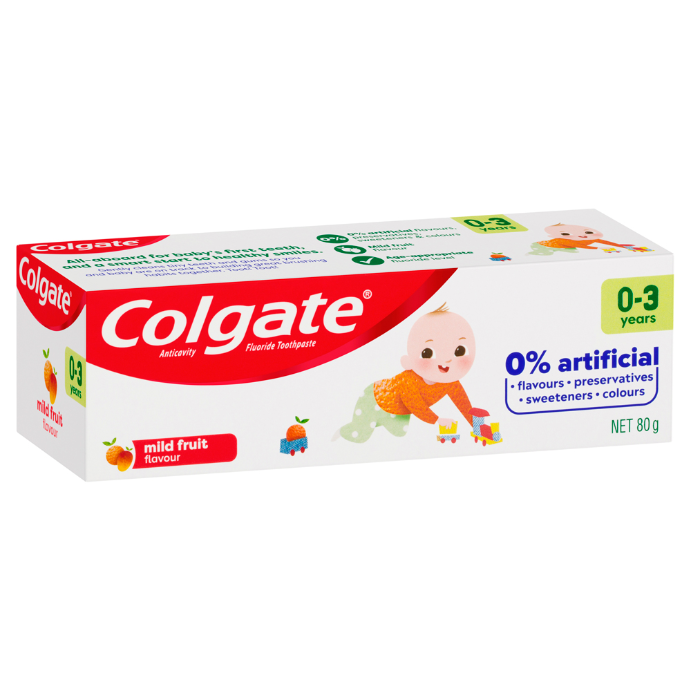 Colgate Anticavity Fluoride Toothpaste For 0-3 Years Strawberry Flavour 80g