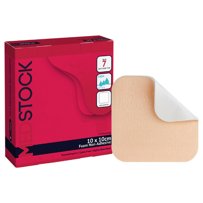 Medstock Foam Non-Adhesive 10cm x 10cm 10 Pack