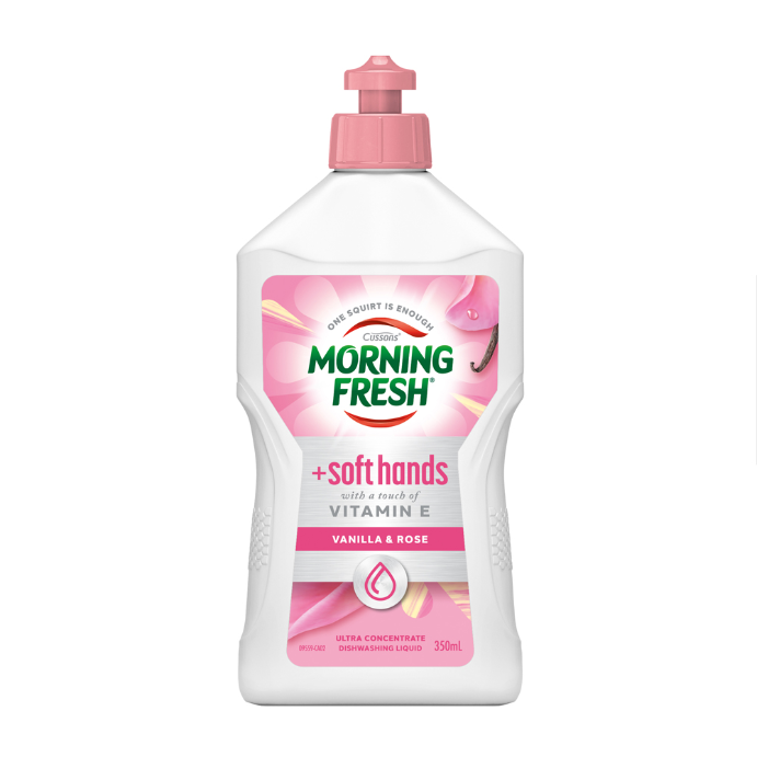 MORNING FRESH Soft Hands Vanilla & Rose Dishwashing Liquid 350mL