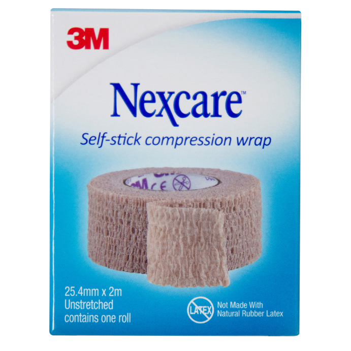 NEXCARE Self Stick Compression Wrap 25mm Unstretched 2 Metres