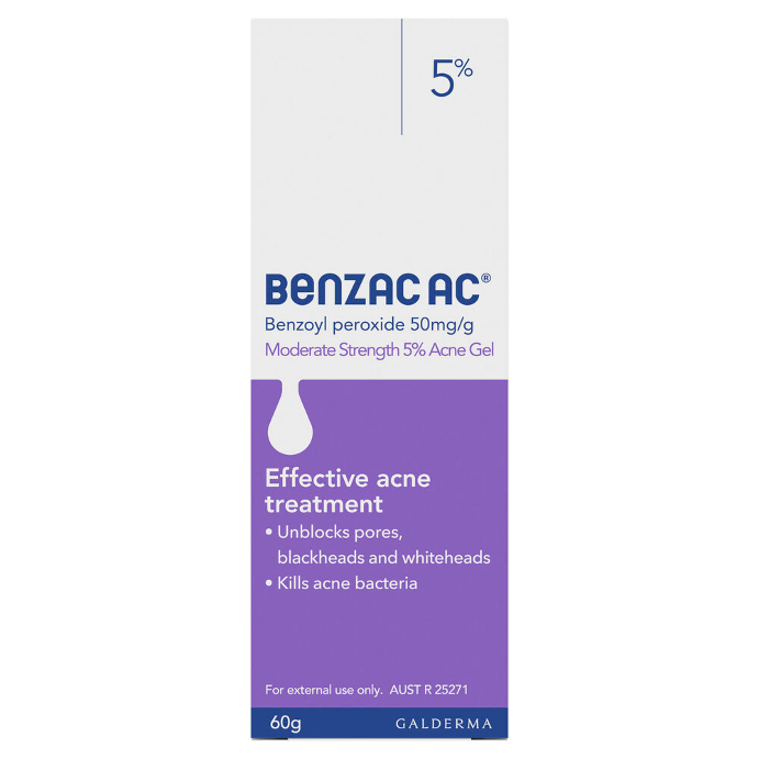 Benzac AC Moderate Strength 5% Acne Gel 60g